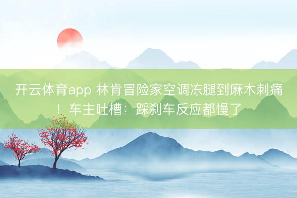 開云體育app 林肯冒險家空調(diào)凍腿到麻木刺痛！車主吐槽：踩剎車反應(yīng)都慢了